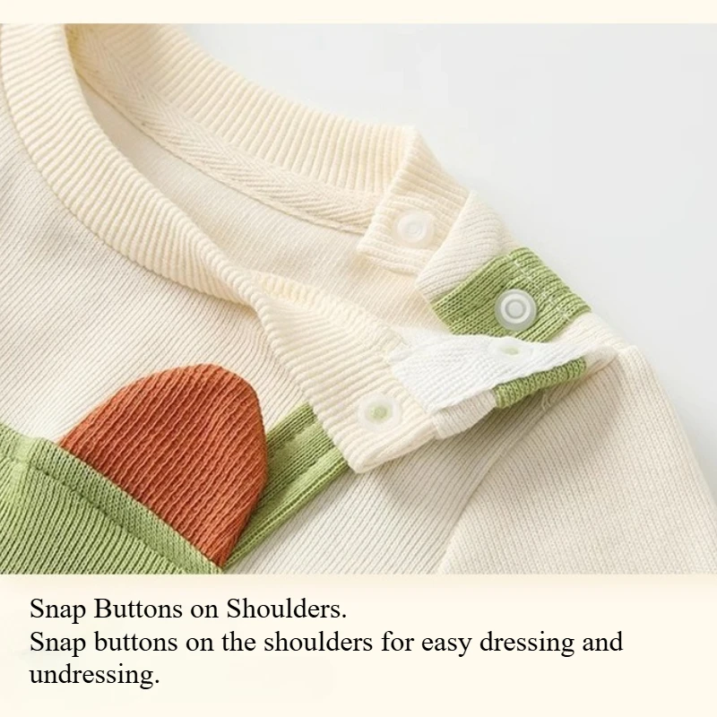 Body Unisex de dos piezas falso para recién nacidos para primavera y otoño, mono de dinosaurio de dibujos animados para niños y niñas, pelele para exteriores de Halloween - imagen 5