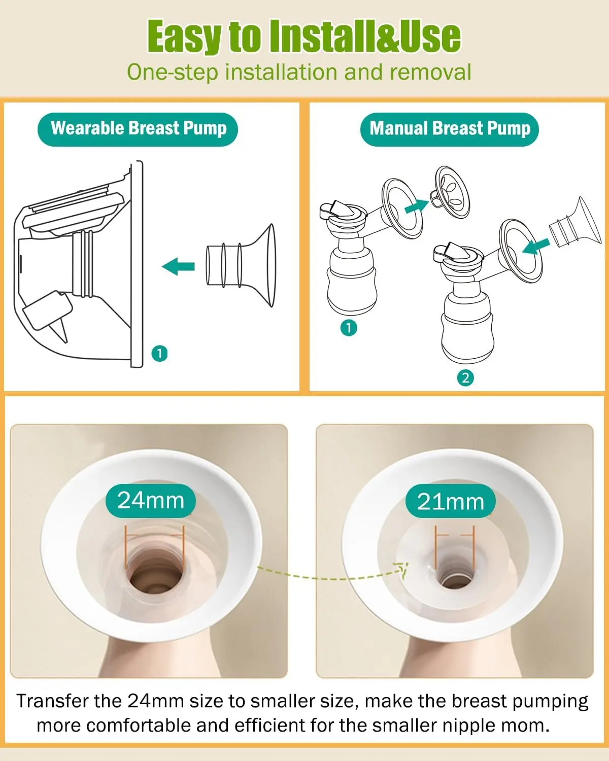 Adaptadores universales y compatibles para extractor de leche materna - imagen 3