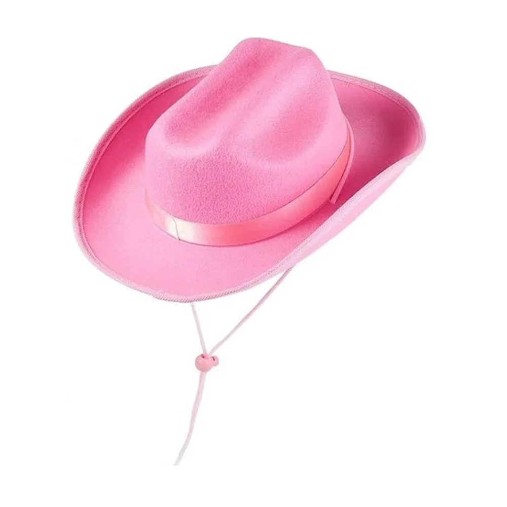 Sombrero vaquero infantil de ala ancha transpirable con cordón - imagen 3