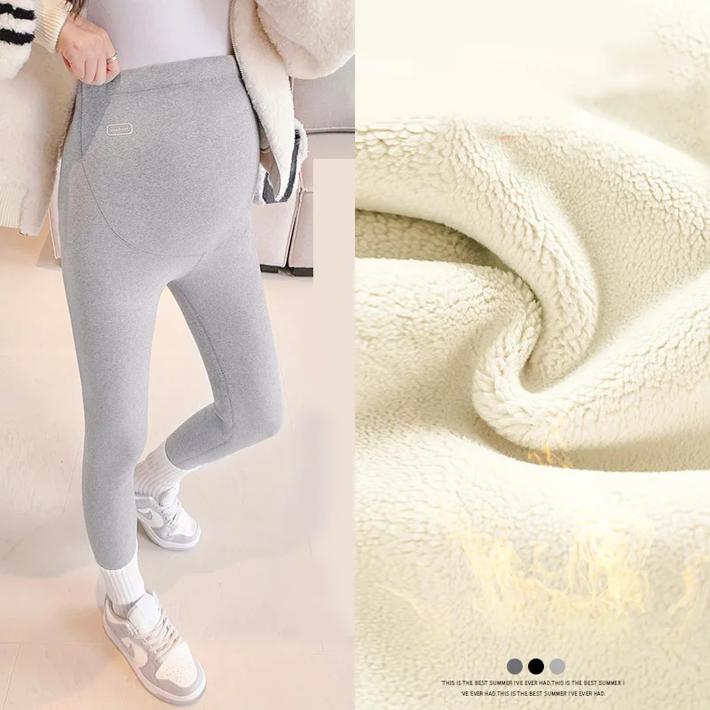 Pantalones premamá de terciopelo grueso – Invierno cálido y cómodo - imagen 3