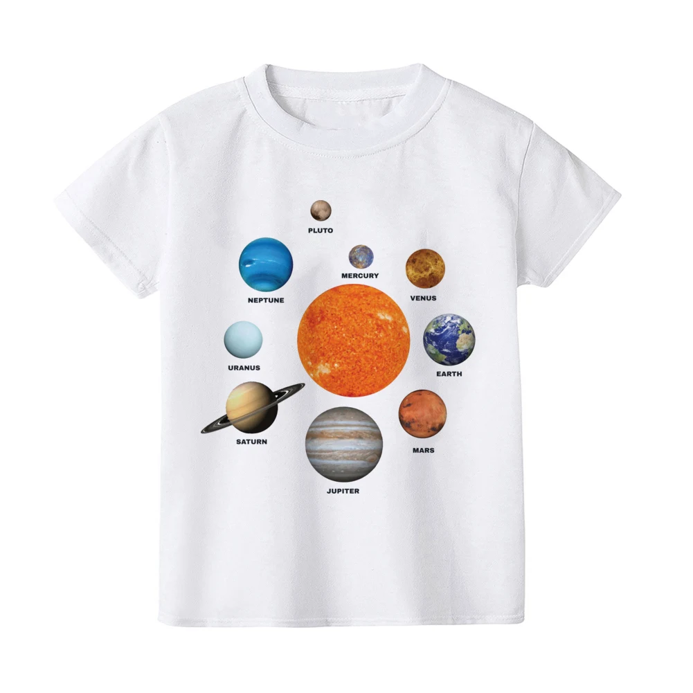 Camiseta con estampado de planetas para niños, camisa de astronauta para niños pequeños, ropa para niños, camisas de manga corta, regalo de cumpleaños para niños - imagen 4