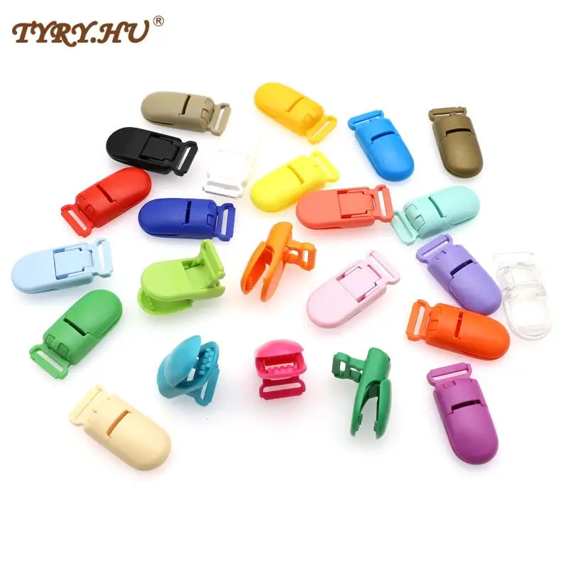 Clip para chupete de bebé de 15mm, Clips para chupete de plástico sólido, soporte para chupete infantil, soporte para pezones, abrazadera multicolor, juguete, 10 Uds. - imagen 2