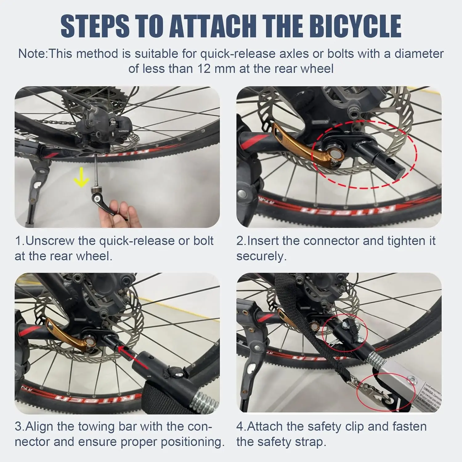 Remolque plegable para bicicleta infantil con asiento de seguridad - imagen 4