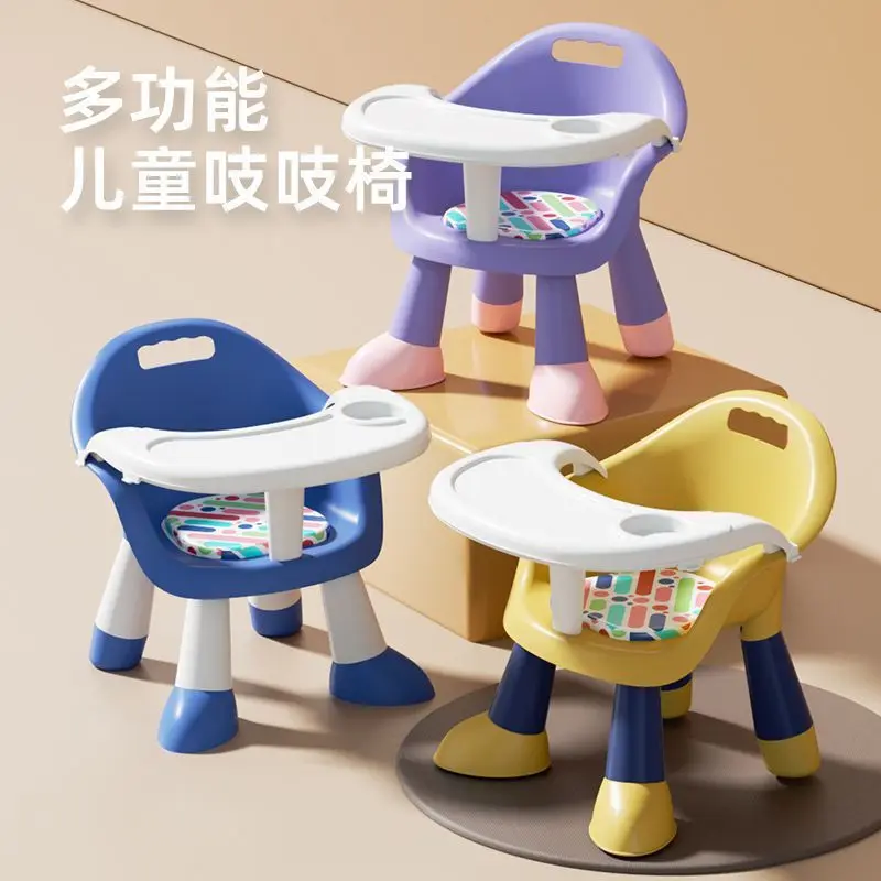 Silla para bebé multifuncional con mesa y respaldo de plástico - imagen 3