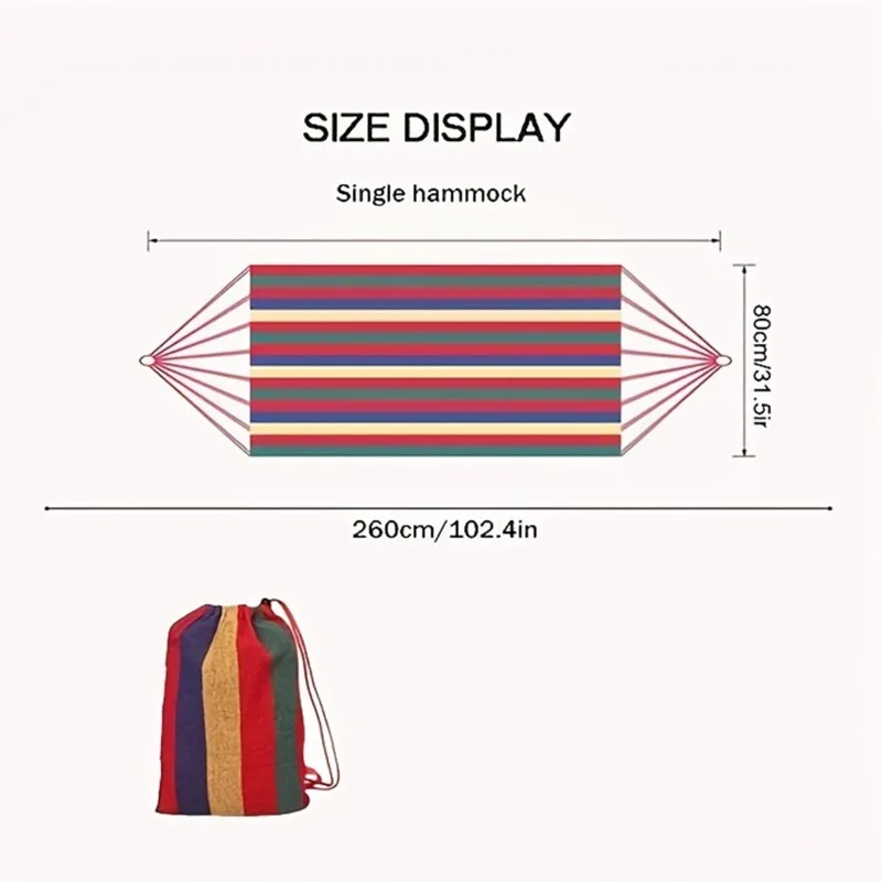 Hamaca de ocio duradera, Columpio de viaje individual, cama colgante informal para Patio, jardín, Patio trasero, interior al aire libre con bolsa - imagen 5