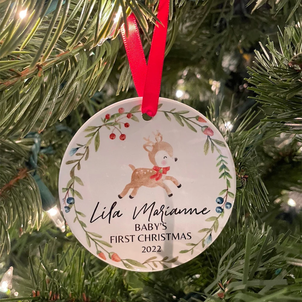 Reno navideño personalizado como recuerdo de bebé - imagen 3