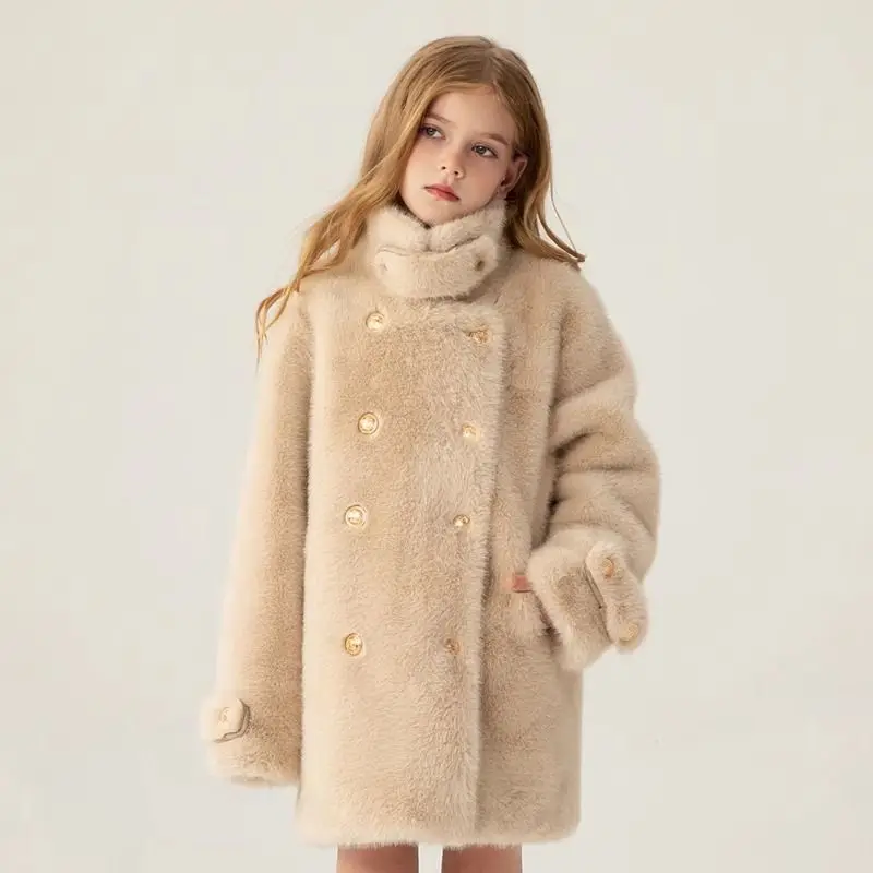Parka de piel sintética para niños – Abrigo largo de invierno - imagen 4