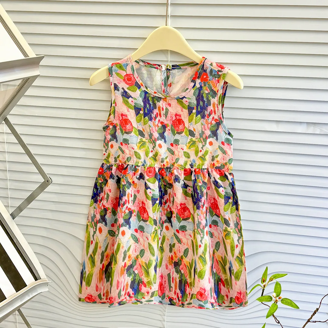 Vestido de princesa con estampado floral para niñas – Verano - imagen 2