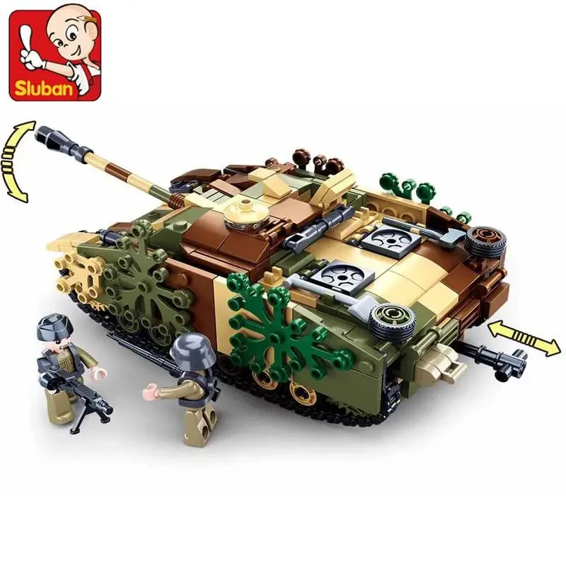 Bloques de construcción de la serie militar WW2, tanque de batalla principal pesado, tanque de leopardo, conjunto de Pantera con Mini figura, modelo de ladrillos, juguetes para niños - imagen 4