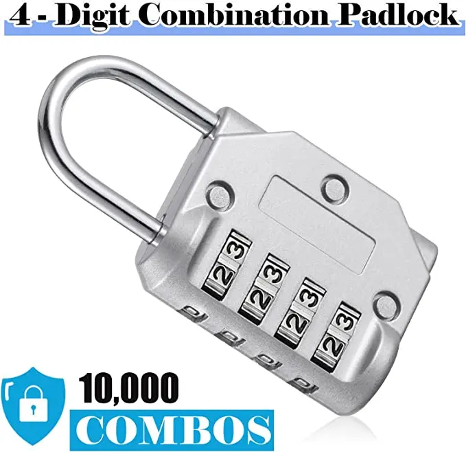 Dispositivo de bloqueo de candado con contraseña, cerraduras de seguridad, combinación reiniciable, código de dígitos, caja de equipaje, dispositivos de candados, 4 Uds. - imagen 4