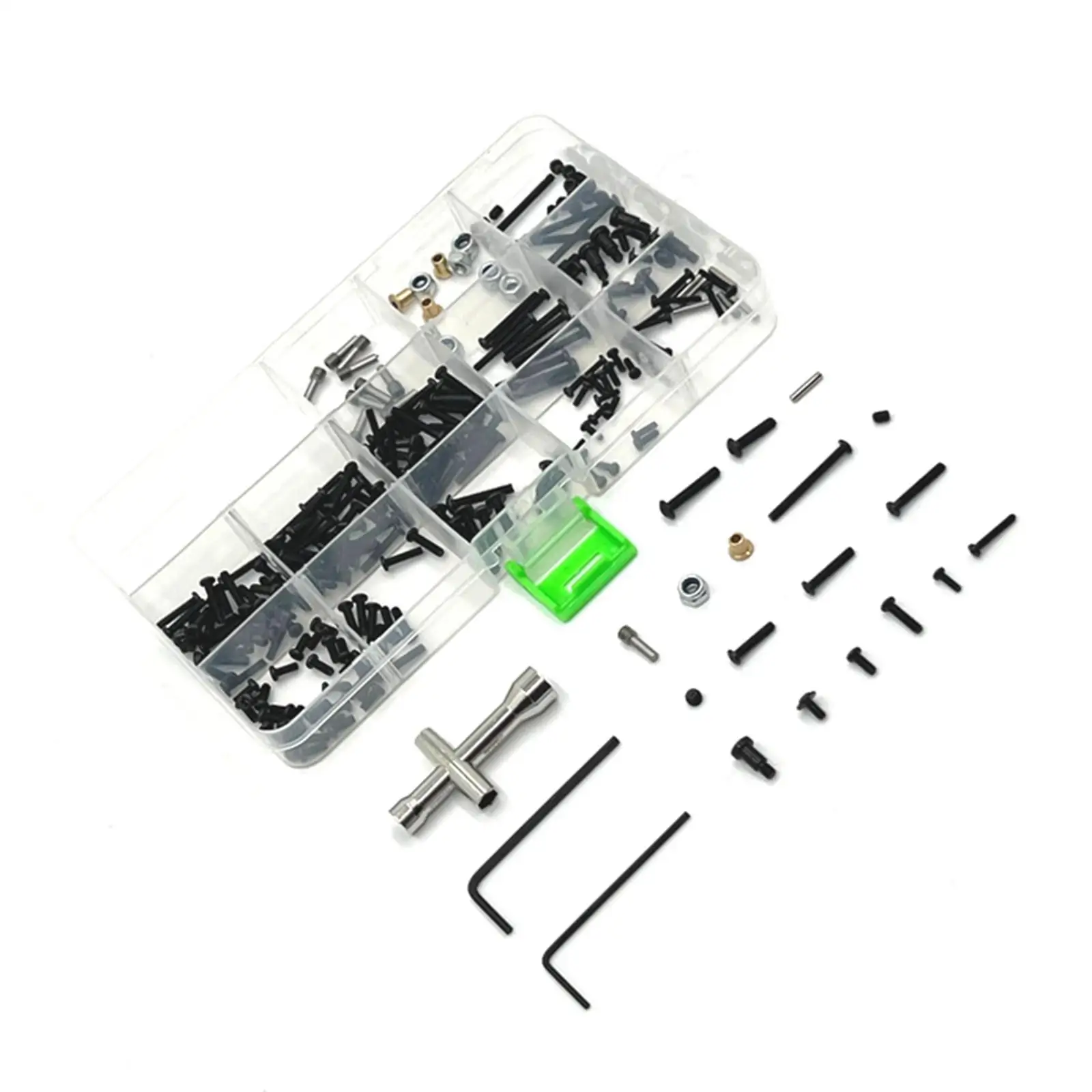 RC Screw Kits Easy Organization with Storage Box Hobby Model Hardware Fastener Portable DIY Accs for 1/12 MN128 MN86 MN86S Truck