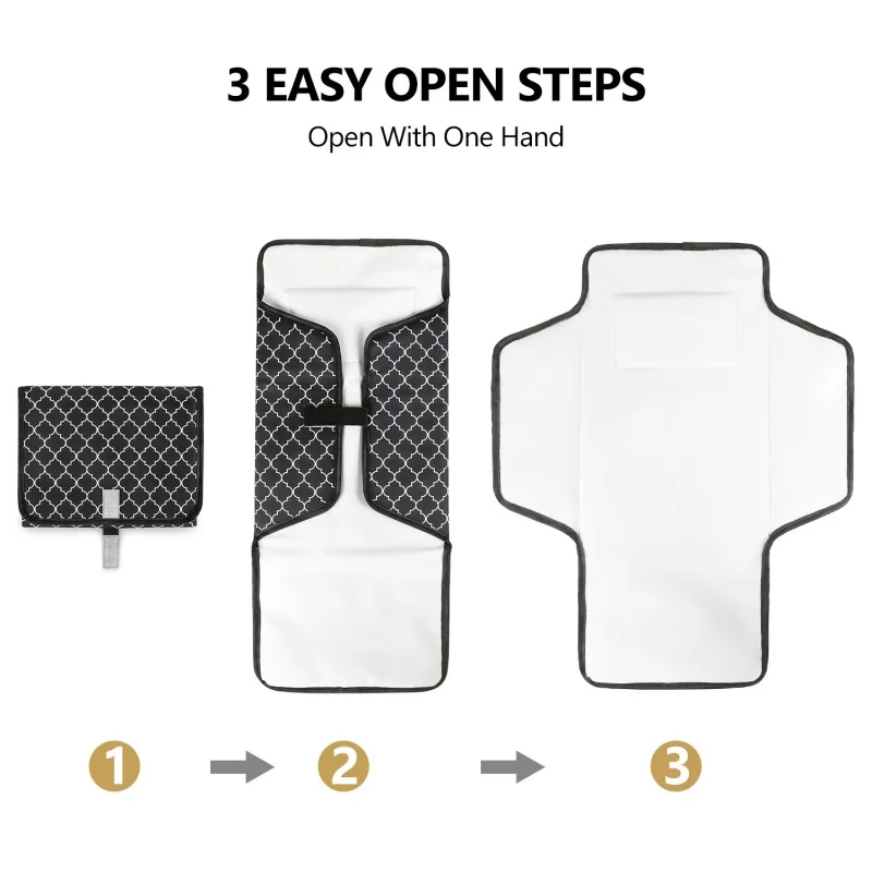Almohadilla de pañal sencilla para madres y bebés, portátil para cambiar pañales, plegable y fácil de limpiar, hecha de tela impermeable - imagen 3