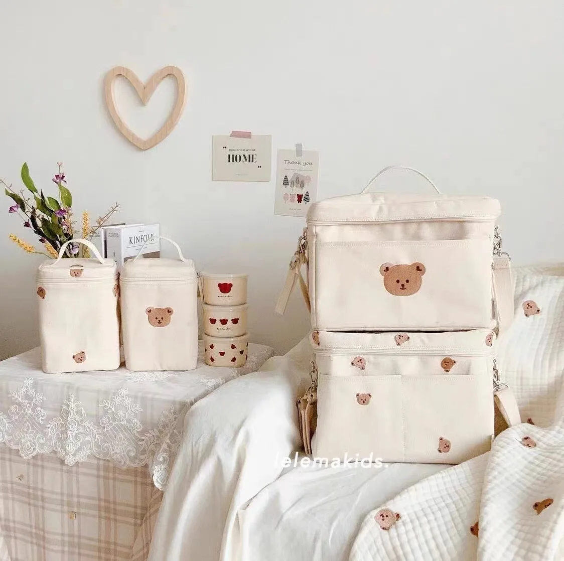 Bolsa de mamá impermeable, bolsa enfriadora de alimentación de bebé al aire libre, bolsa de aislamiento térmico, cochecito, bolsa de pañales para cochecito, bolsa de pañales - imagen 5