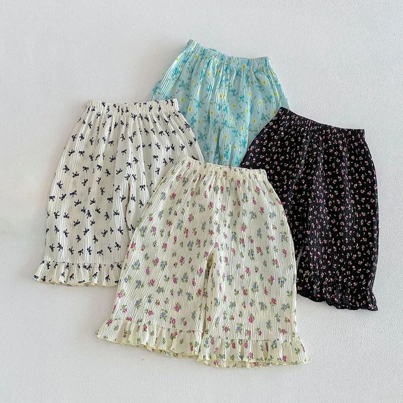 Milancel Pantalones florales de verano para niña – Pierna recta y lazo - imagen 3