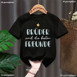 Camiseta con estampado de letras de Primo hace los mejores amigos, ropa Kawaii para niños y niñas, camisa de manga corta de verano, Tops informales lisos