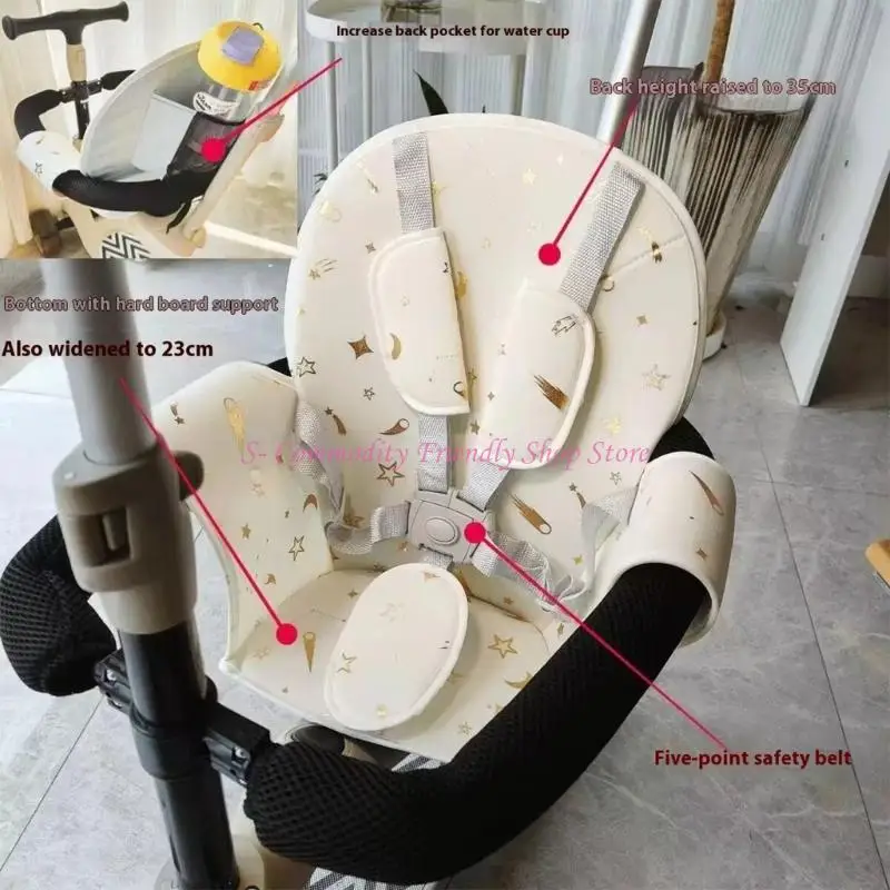 85AE Soporte asiento cochecitos ergonómicos respaldo transpirable Correas prácticas fáciles eliminar - imagen 5