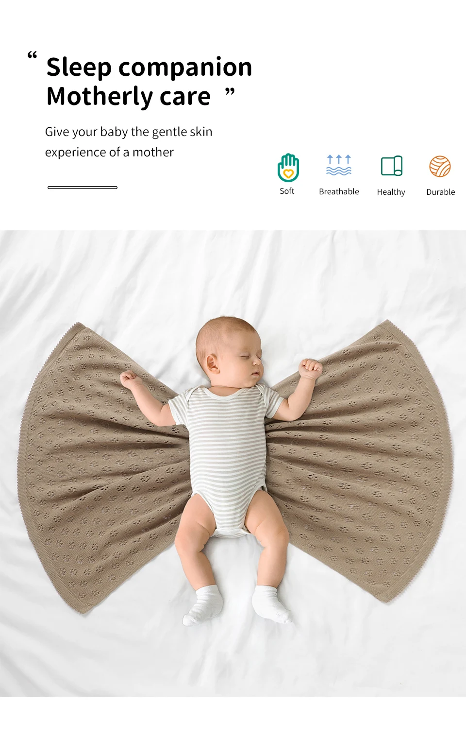 Manta para bebé doblada lista para transportar