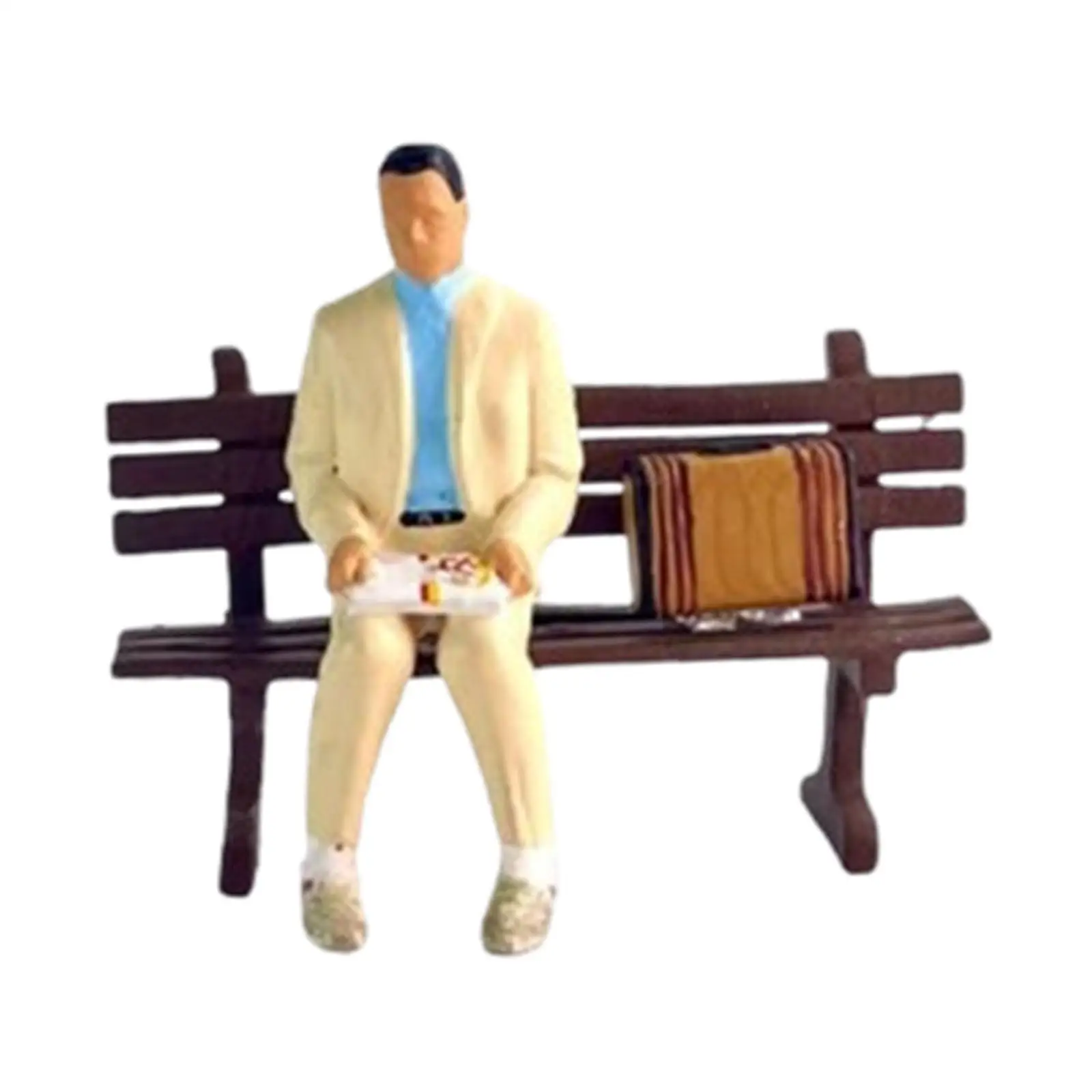 1/64 People Figure Mini Architectural Sand Table Ornament Simulation Men Figure Tiny People Model for Scenery Landscape Decor