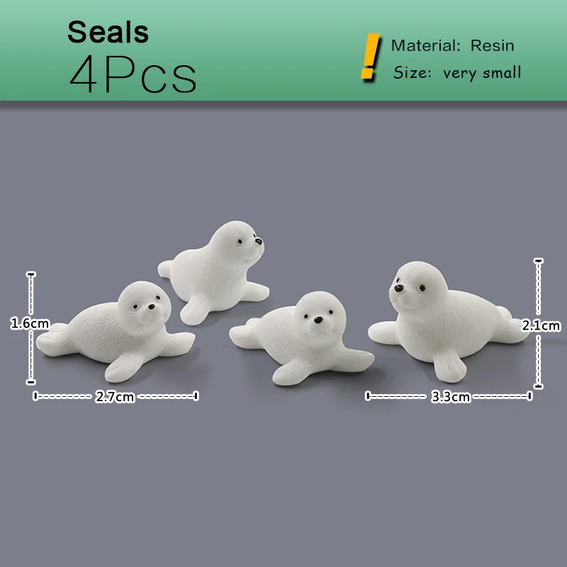 Estatua en miniatura de oso Polar blanco, artesanía de resina, modelo Animal, decoración del hogar, jardín de hadas, decoración del coche, accesorios DIY - imagen 3