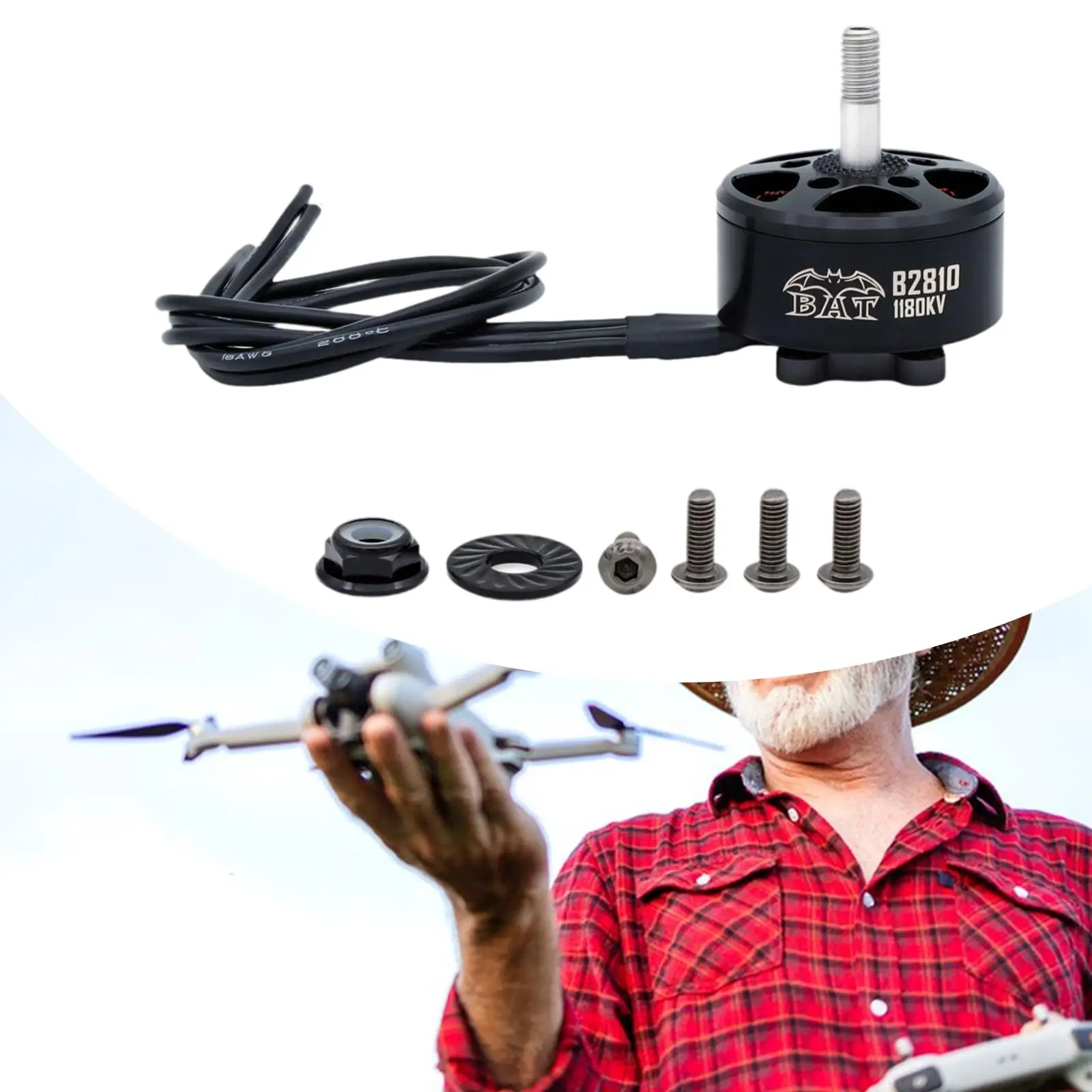 1180kv Brushless Motor for FPV Drone Quadcopter Lightweight Outer Rotor