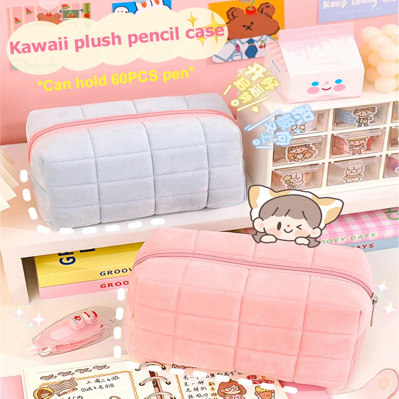 Estuche escolar de felpa para niñas – Diseño Kawaii - imagen 4