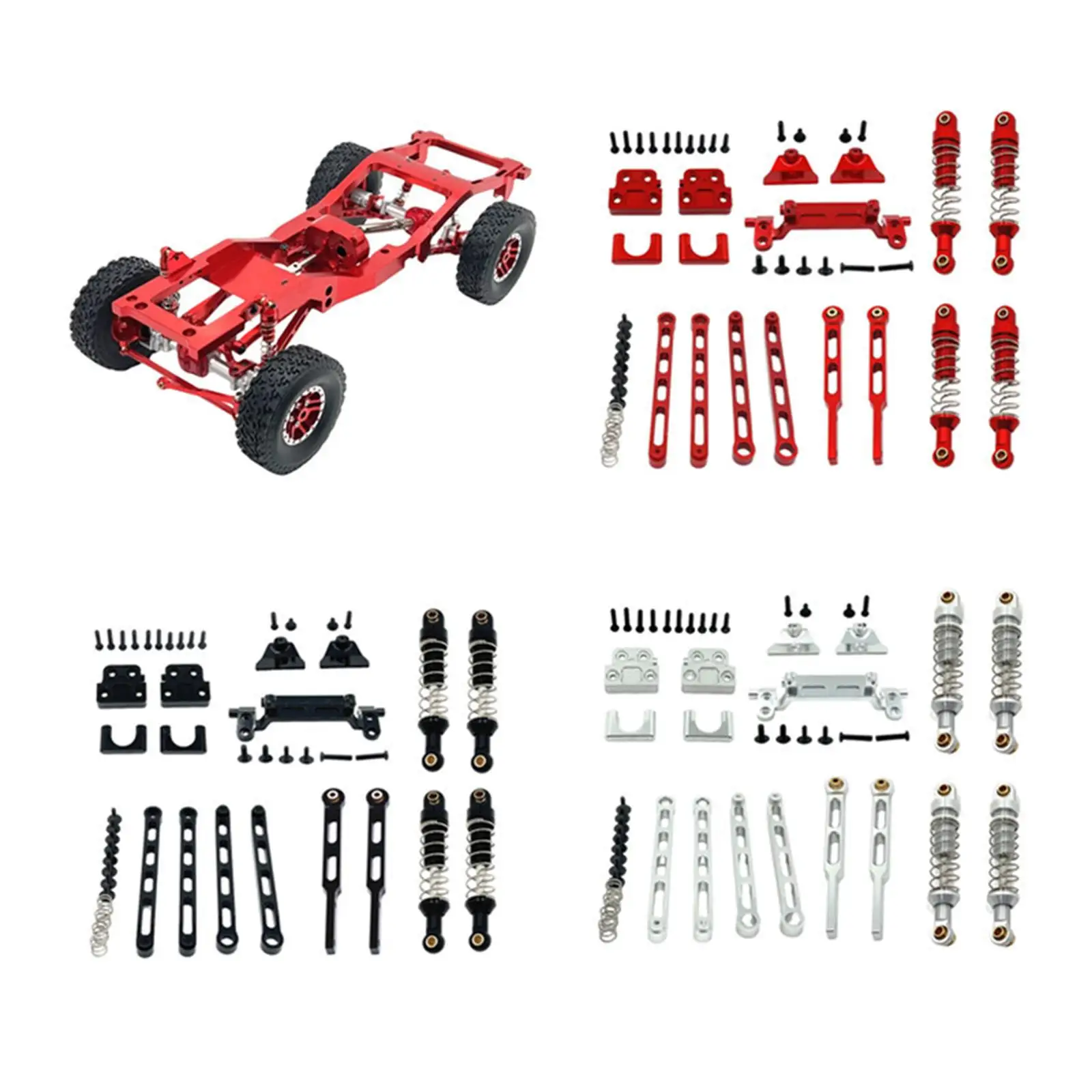 RC Shock Mount Metal Shock Absorber Pull Rod Mount Front Rear Link Rod Suitable for 1/12 RC Car Upgrades Outdoor