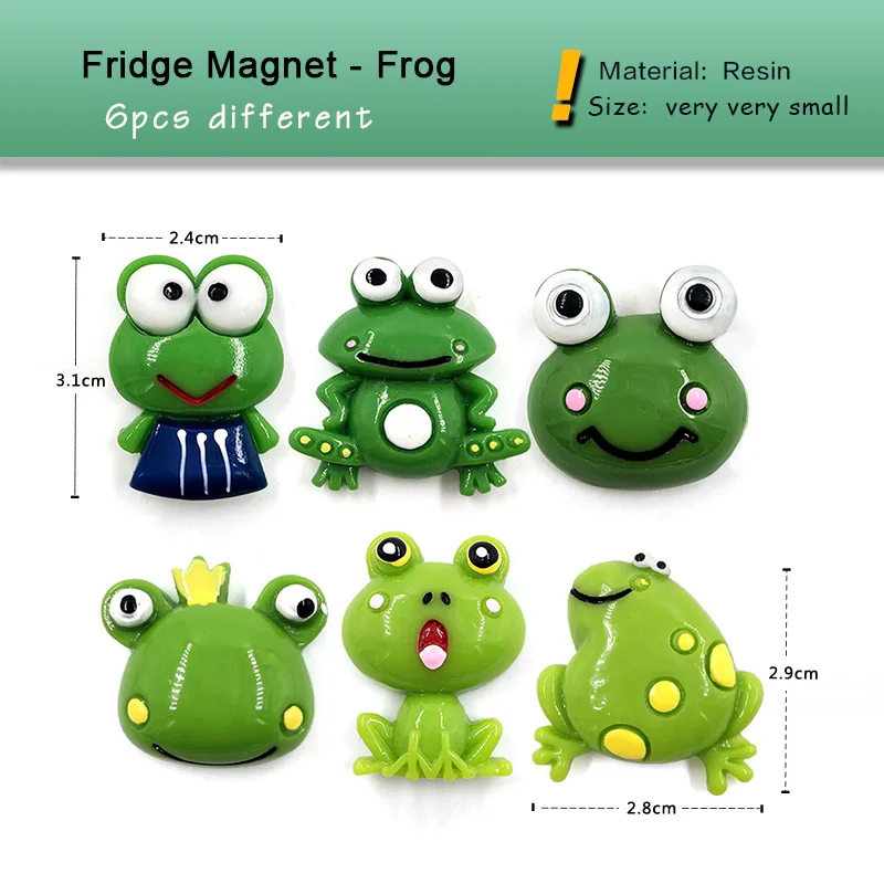 Imán de rana para nevera, dibujos animados de ranas verdes, artesanía de resina, pizarra blanca de animales, mensaje para nevera, accesorios de decoración DIY para el hogar - imagen 2