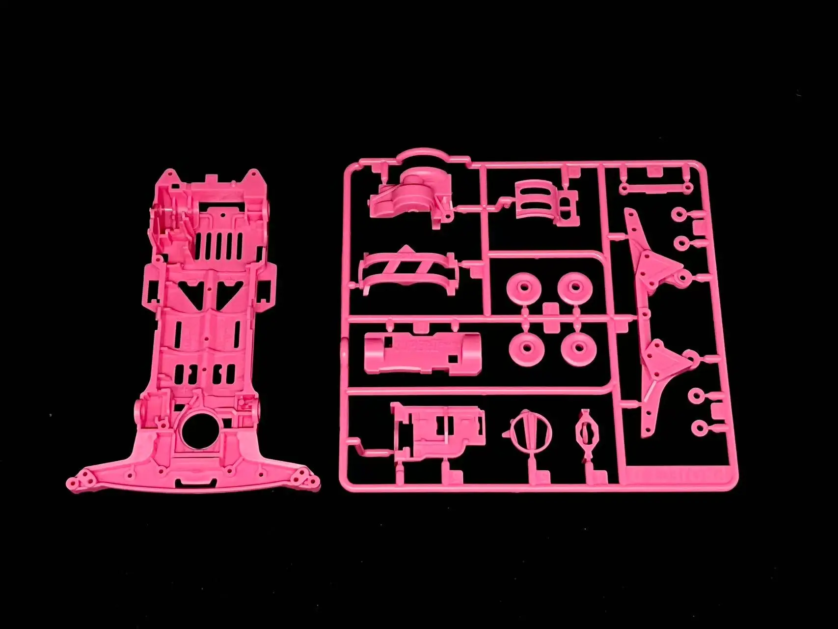 Project D mini 4wd coche de carreras S2 rosa Chasis reforzado