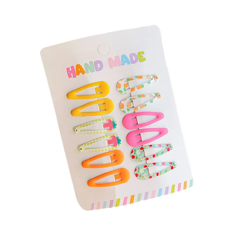 6/12 Uds. Clips laterales para el cabello con forma de gota de agua para niños, pasadores de aleación dulces para niñas, horquillas, accesorios para el cabello para niños - imagen 5