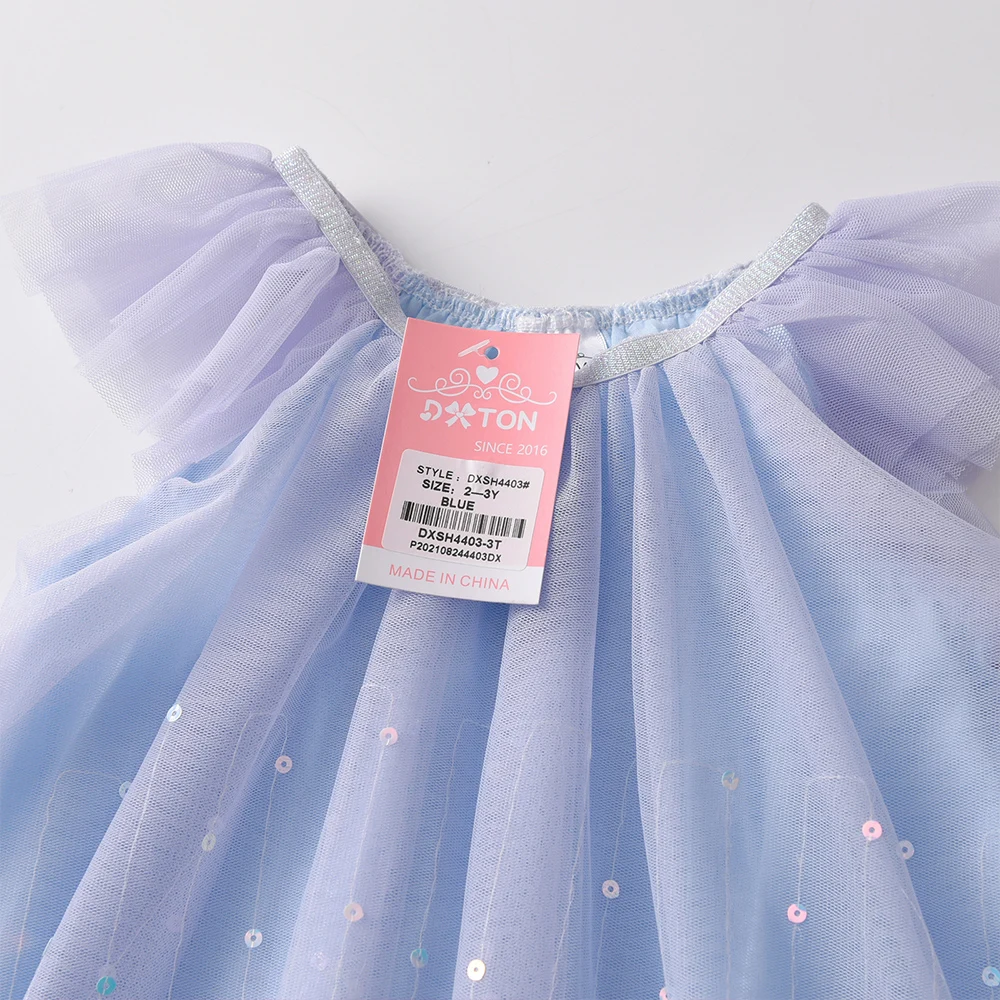 DXTON Vestido de princesa en gasa sin mangas con lentejuelas verano - imagen 3