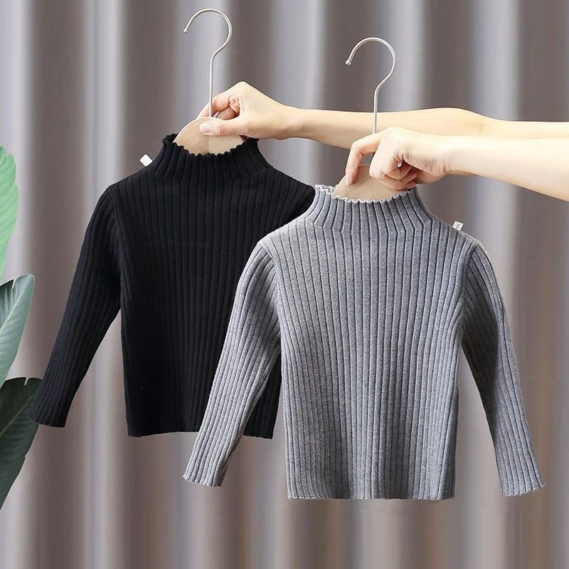Suéter de cuello alto para bebé color puro