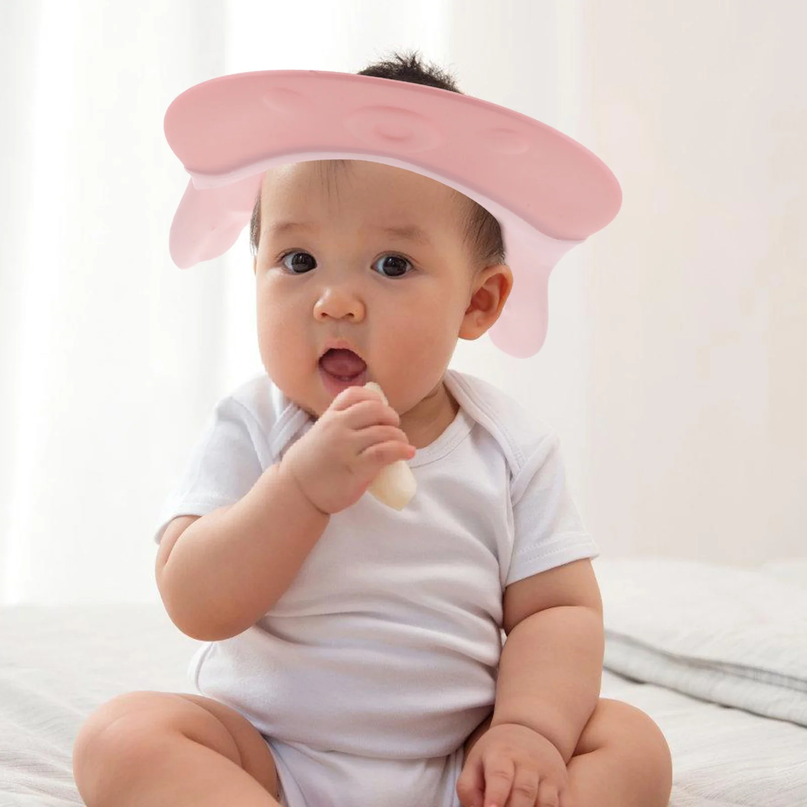 Gorro de lavado de pelo para niños, gorro de ducha ajustable impermeable para bebé, accesorios de baño para recién nacidos, gorro de champú, gorros de natación para niños - imagen 4