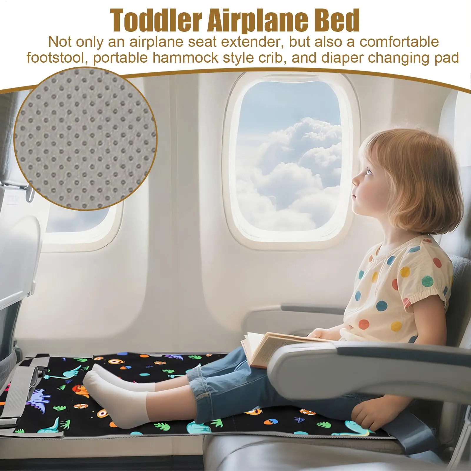 Cama de viaje impermeable para bebé – Extensor de asiento de avión - imagen 4
