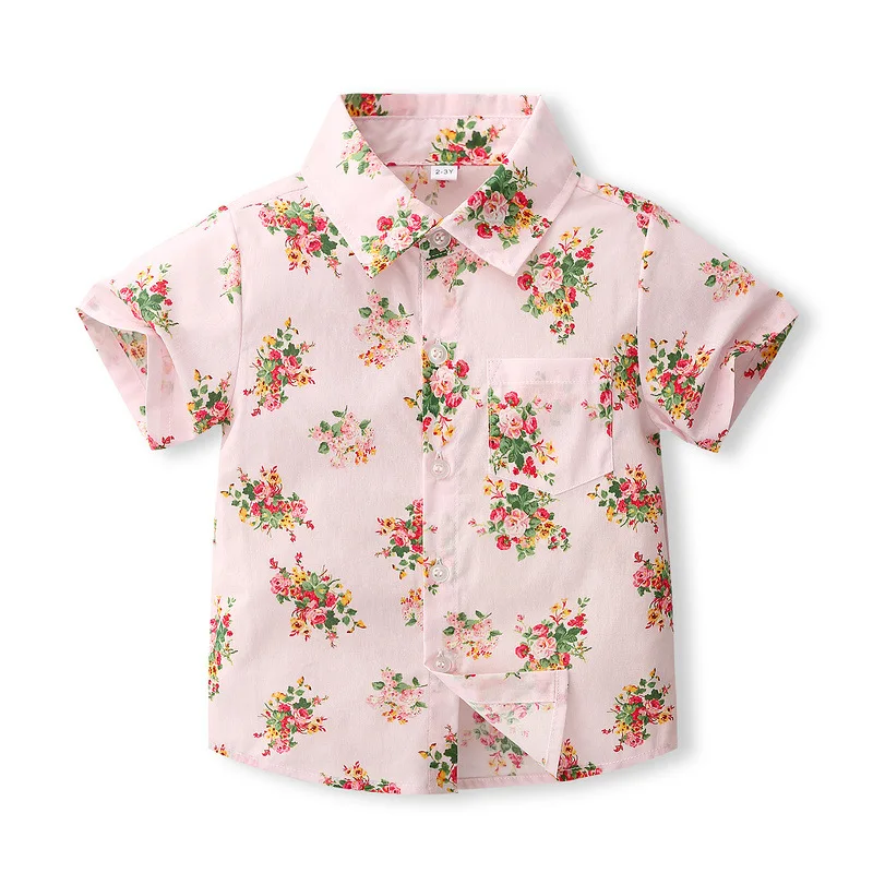 Conjunto de ropa de verano para niños pequeños, traje de 3 piezas, moda coreana, con lazo de flores, Tops de manga corta y pantalones cortos, Boutique, BC191 - imagen 3