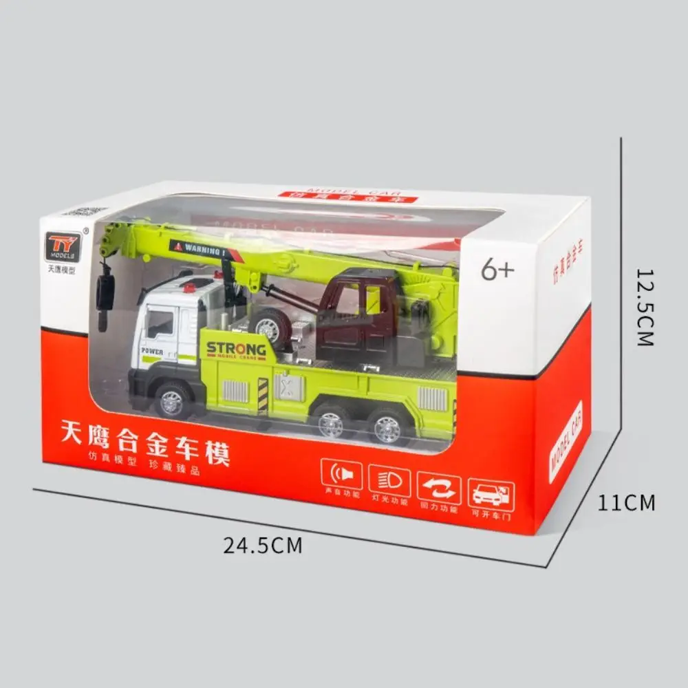 Grúa de aleación, vehículo de rescate, luces de sonido de gran tamaño, camiones de construcción, juguete de inercia, juego eléctrico fundido a presión, rompecabezas de juguete - imagen 4