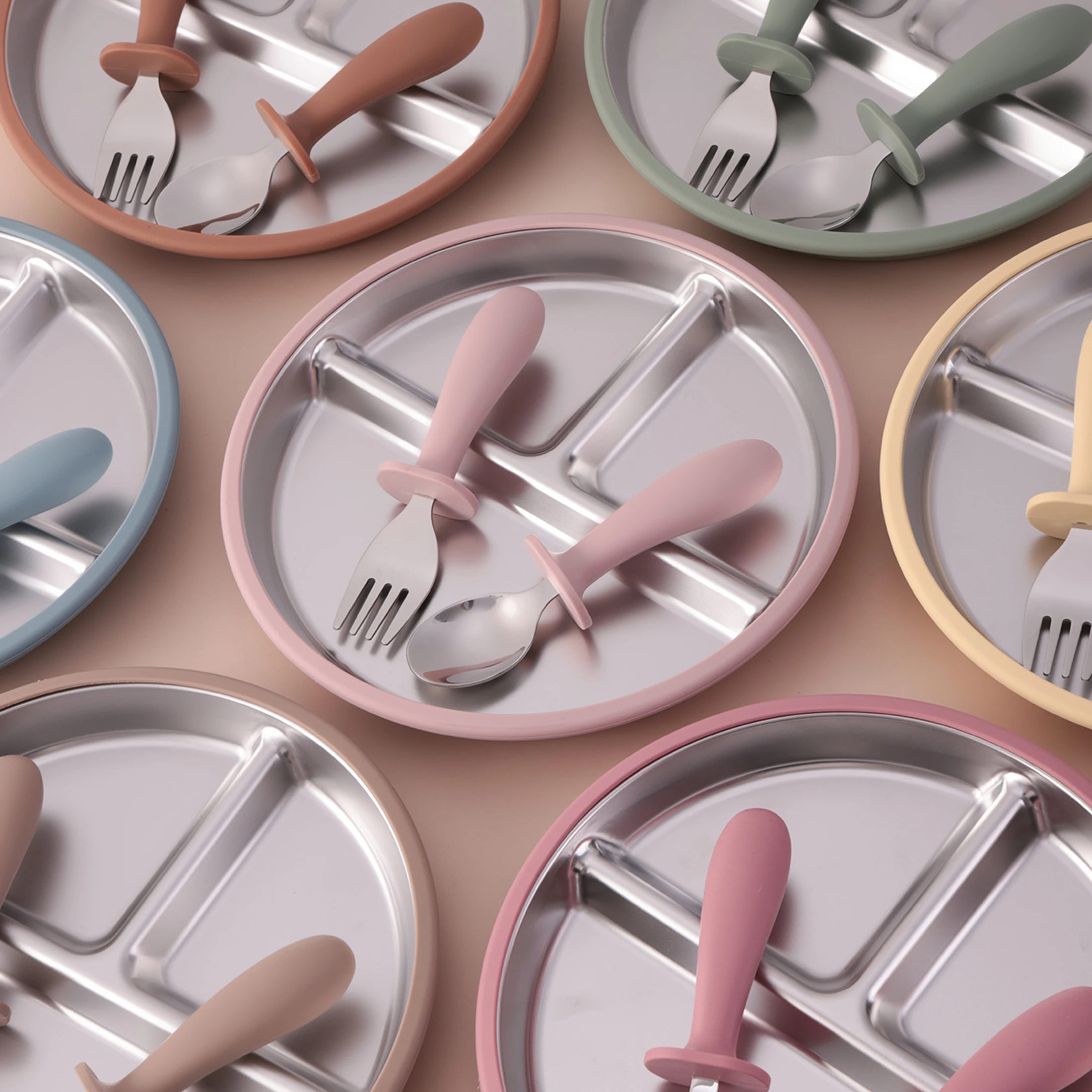 Kit de autoalimentación bebé con plato ventosa de silicona