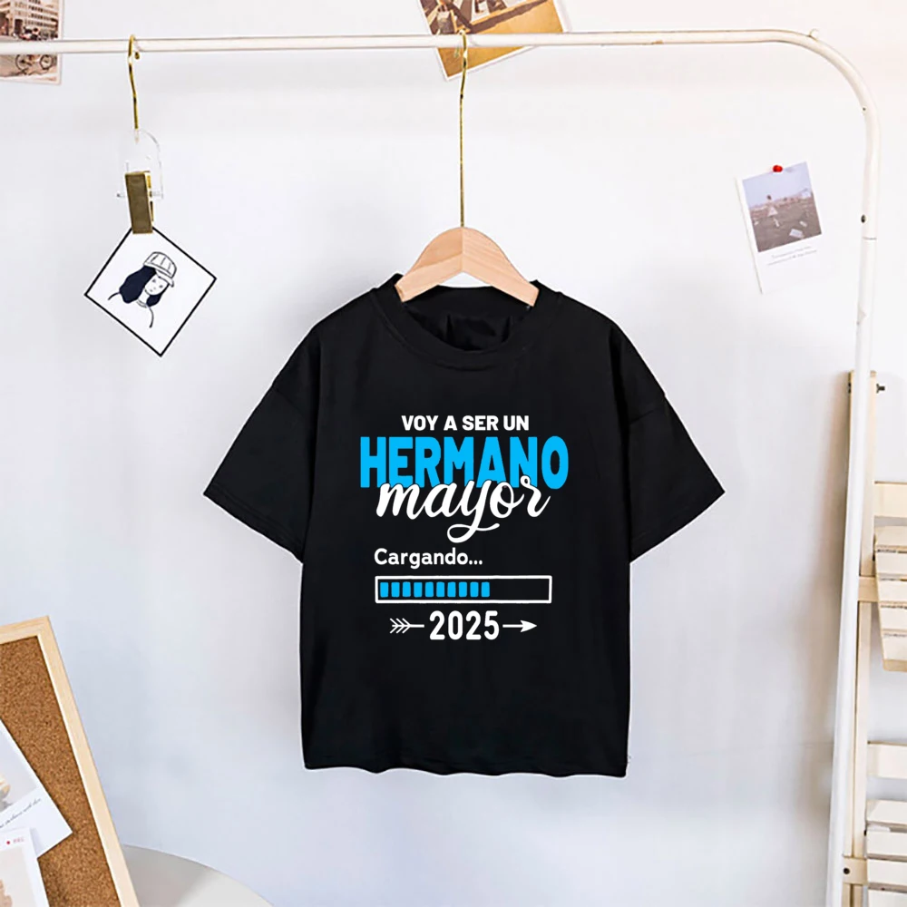 Estoy ser promocionado a la hermana mayor, hermano mayor, camiseta para niños, camiseta de anuncio de bebé, camisetas con estampado español para niños, ropa de verano - imagen 4
