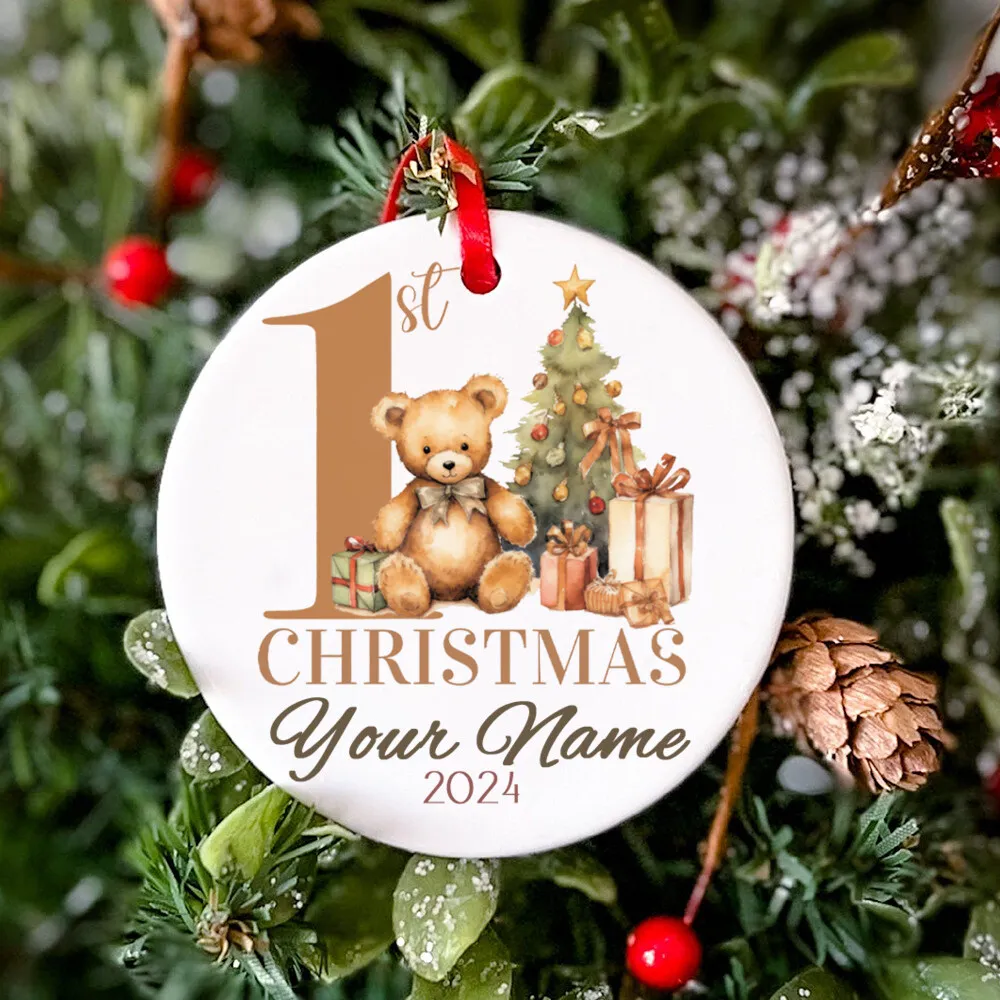 Primer adorno navideño personalizado para bebé, nuevo regalo para Baby Shower, primer regalo de Navidad, adorno con nombre personalizado, decoración navideña, 2024 - imagen 5