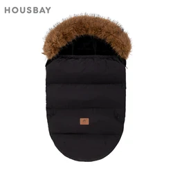Saco capazo infantil con cuello de pelo desmontable – Cálido y suave