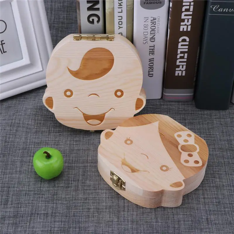 Caja madera española dientes de leche – Organizador recuerdos bebé - imagen 5