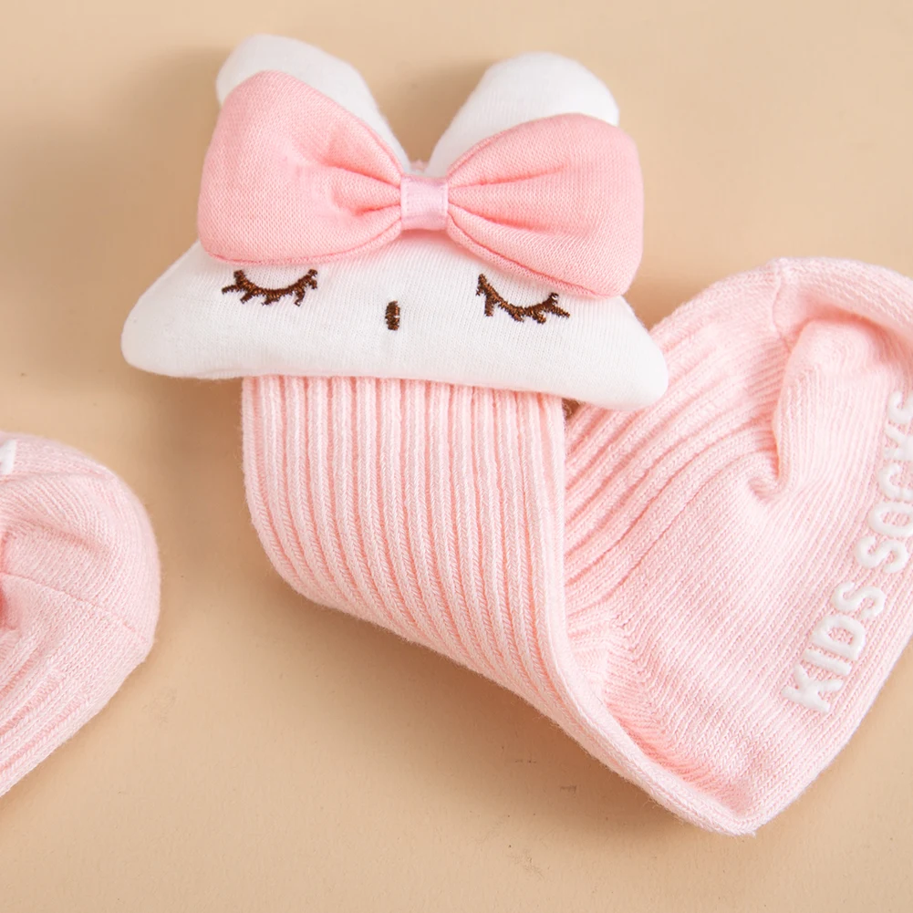 Calcetines de bebé y diadema de algodón con conejito para niña - imagen 2
