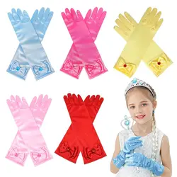 Vestido de novia para niña con guantes largos y manoplas