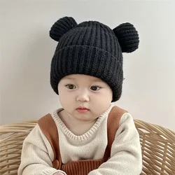 Gorro bebé invierno con orejas de oso – tejido térmico suave