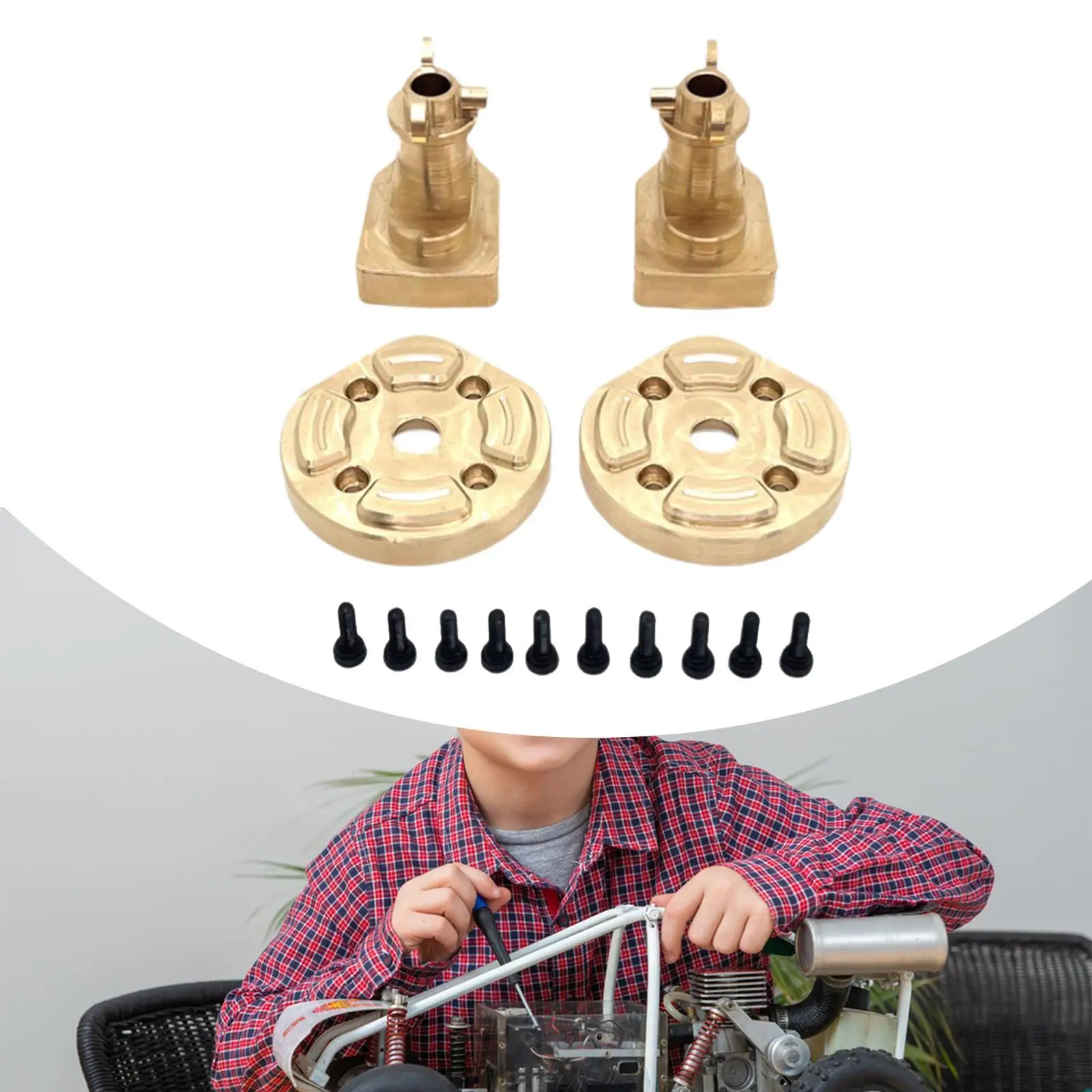 RC Car Gear Cover Parts DIY Accs Brass Axle Cups Axle Weight Blocks for 1:12 Scale RC Car Model Buggy Vehicles Trucks Crawler