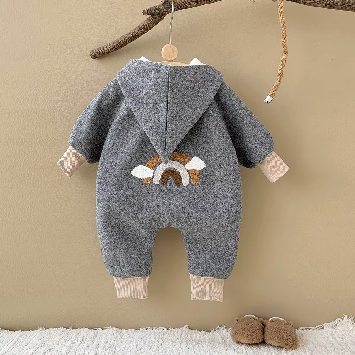 Pelele recién nacido con capucha cálido de invierno – Mono bebé