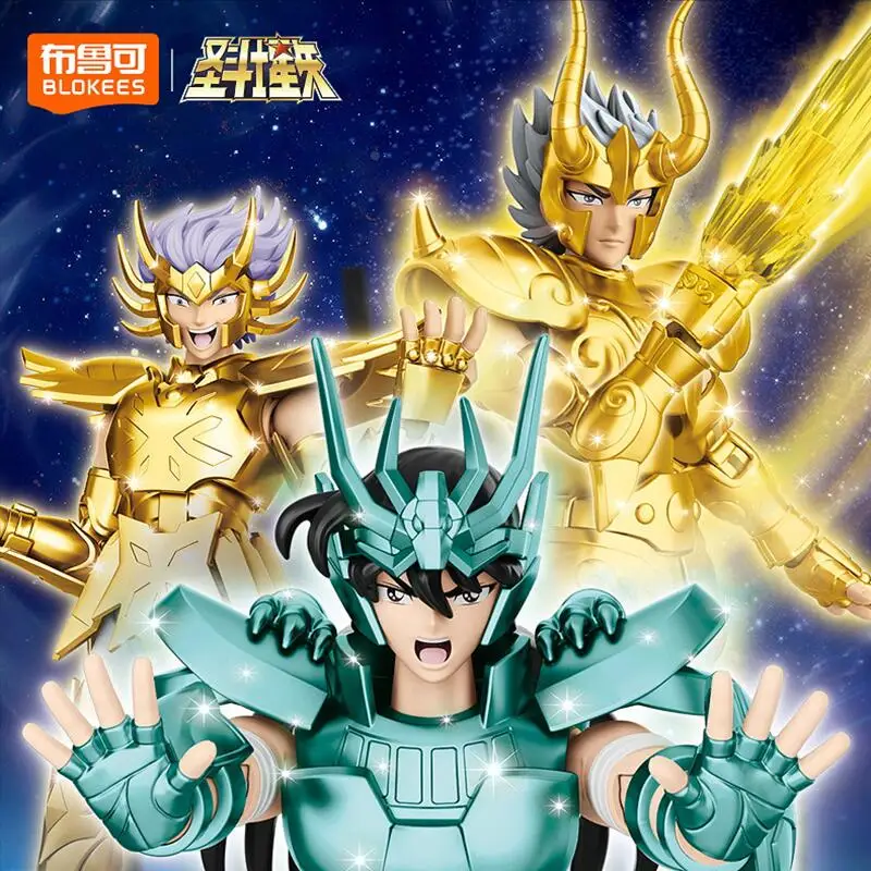 Blokees Saint Seiya Gold Saints Figuras de acción-Dragón Shiryu/Cancer/Capricornio Shura/Cygnus/Acuario juguetes de modelos coleccionables - imagen 2