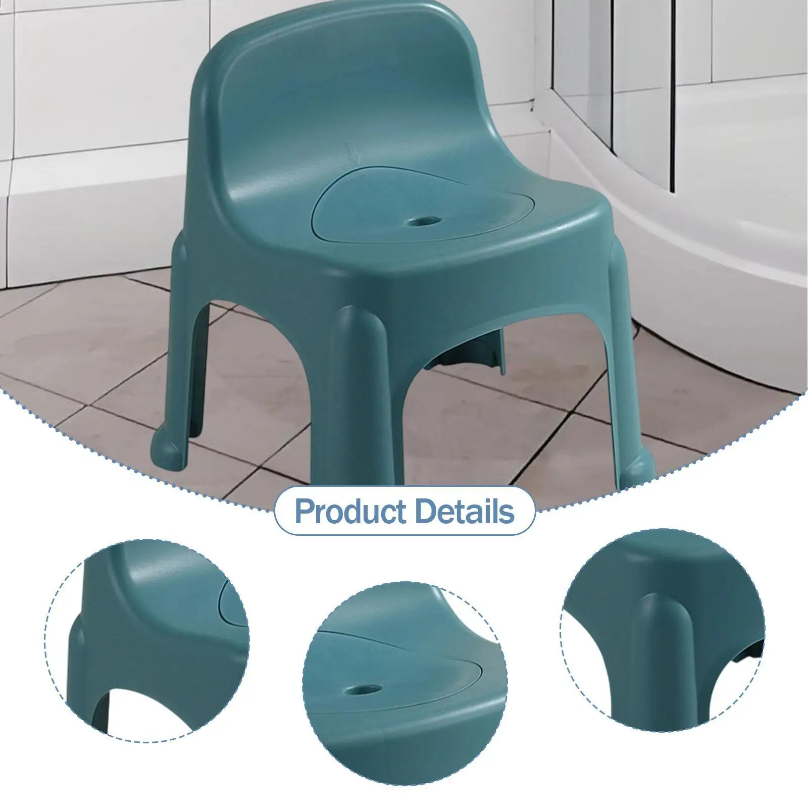 Taburete para inodoro, taburete para orinal, reposapiés, resistente, para ancianos y niños, portátil, ergonómico, antideslizante, orinal en cuclillas, paso para baño - imagen 5