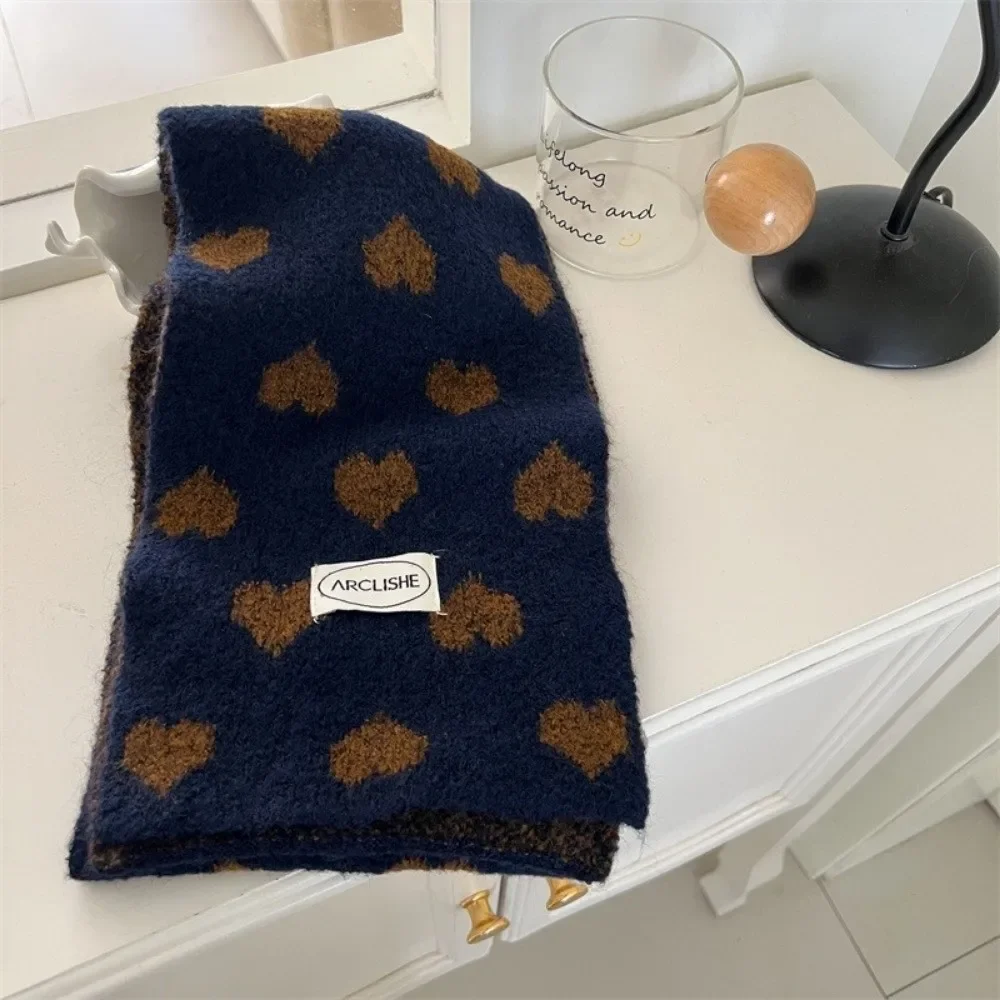 Moda Otoño Invierno bufandas para niños dulce corazón suave niños tejido silenciador cálido grueso niños pañuelo calentador de cuello - imagen 5