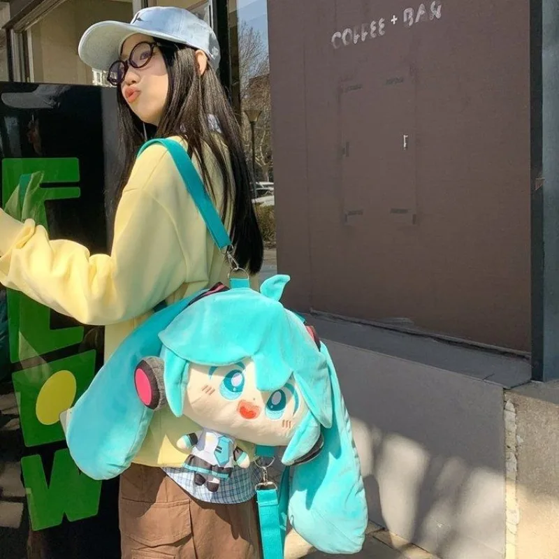 Bolso de hombro Hatsune Miku de 30x35cm, bonita Chica de Anime, mochila de felpa de PVC, mochila Kawaii de dibujos animados, bolsas creativas para estudiantes, paquete de regalos - imagen 2