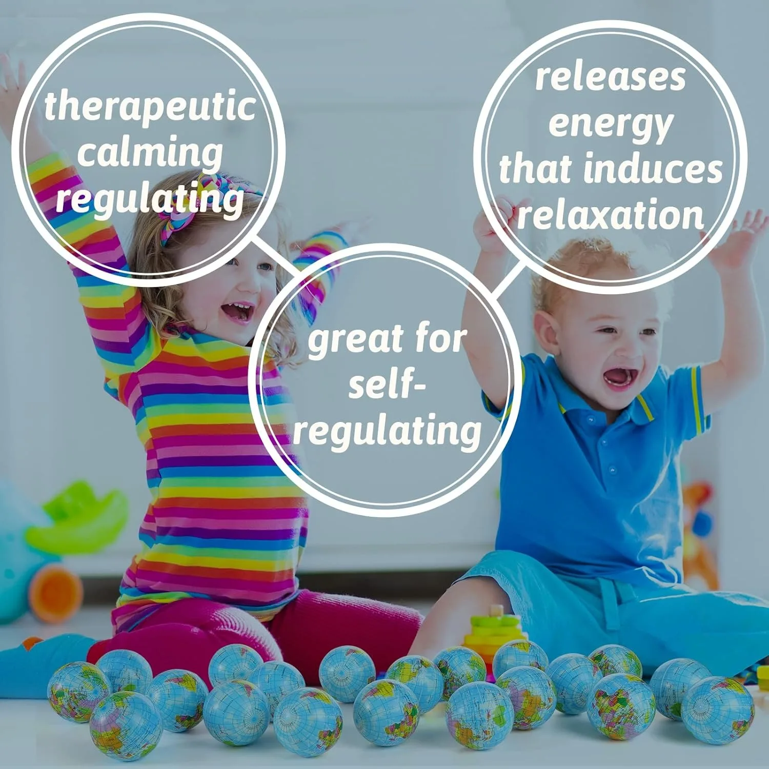 Bolas para apretar de globo, pelotas para aliviar el estrés de la tierra, pelotas para apretar de espuma, pelotas educativas para el estrés para ejercicio con los dedos, regalo de fiesta, 1/12 Uds. - imagen 4